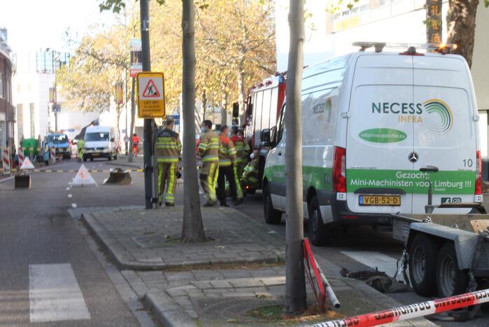 Straat volledig afgezet door gaslek