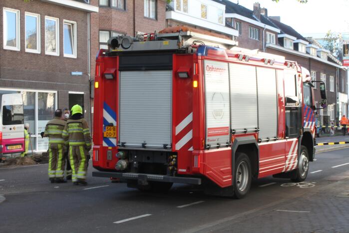 Straat volledig afgezet door gaslek