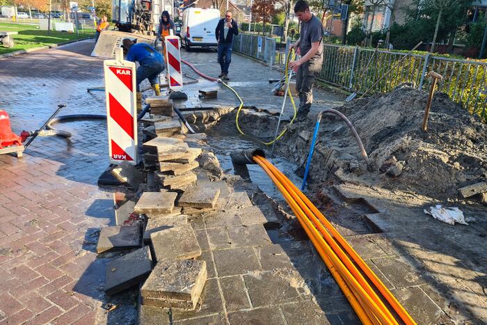 Waterleiding beschadigd door boorwerkzaamheden
