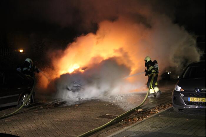 Geparkeerde auto brandt volledig uit