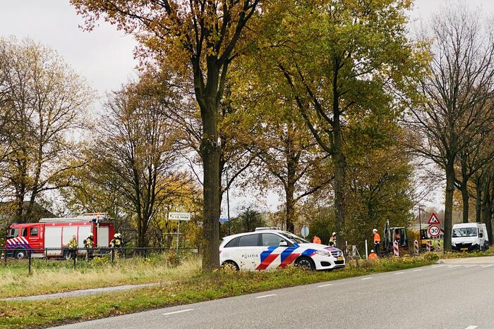 Gaslekkage ontstaan bij graafwerkzaamheden aan waterleiding