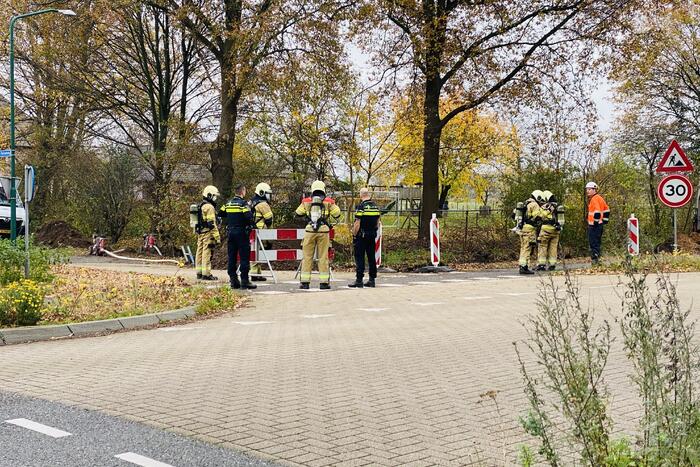 Gaslekkage ontstaan bij graafwerkzaamheden aan waterleiding