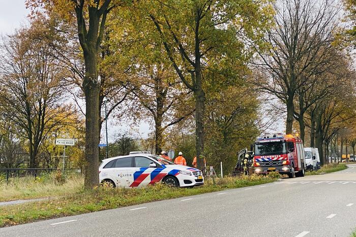 Gaslekkage ontstaan bij graafwerkzaamheden aan waterleiding