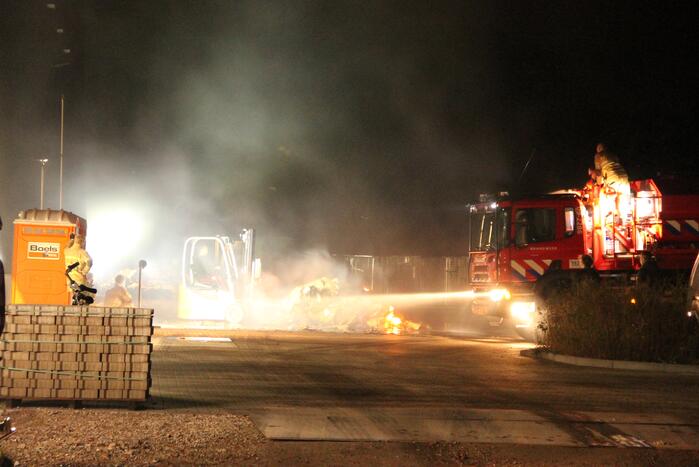 Forse buitenbrand bij bedrijfspand