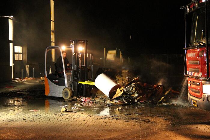 Forse buitenbrand bij bedrijfspand