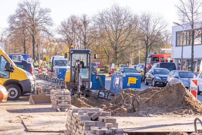 Gasleiding geraakt bij graafwerkzaamheden in de Isselt