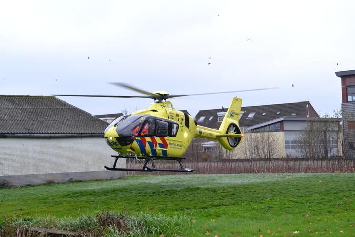 Traumahelikopter landt voor incident