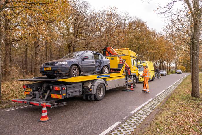 Auto vliegt uit de bocht en knalt tegen boom