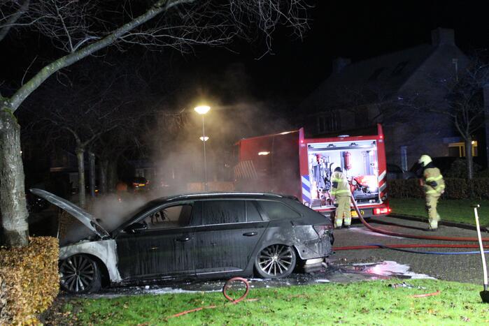 Geparkeerde auto brandt volledig uit