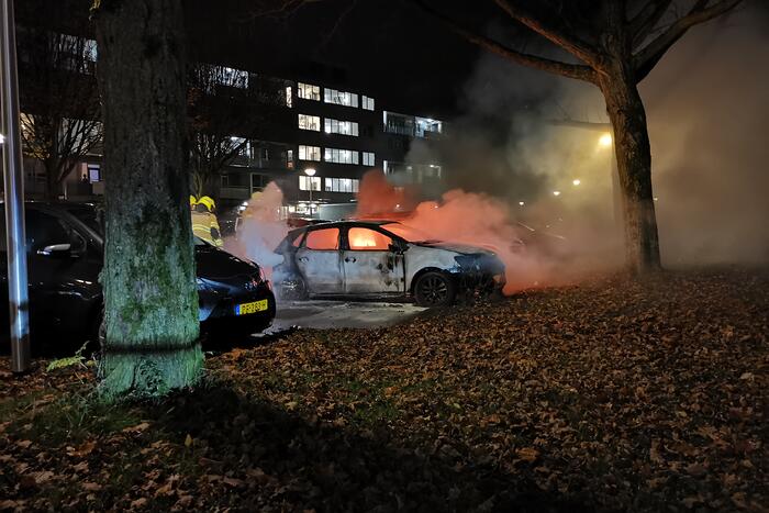 Twee auto's volledig uitgebrand in Veldhuizen