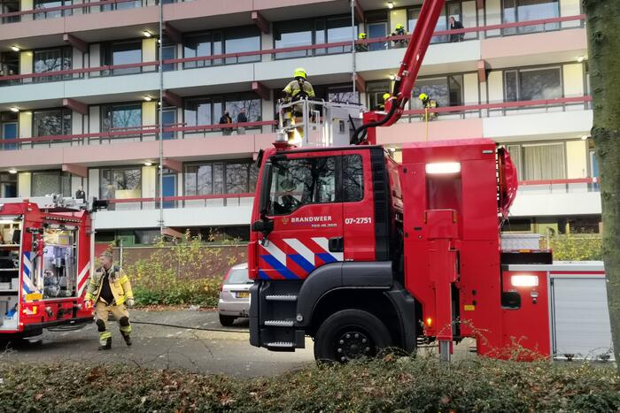 Brand op tweede etage in appartement
