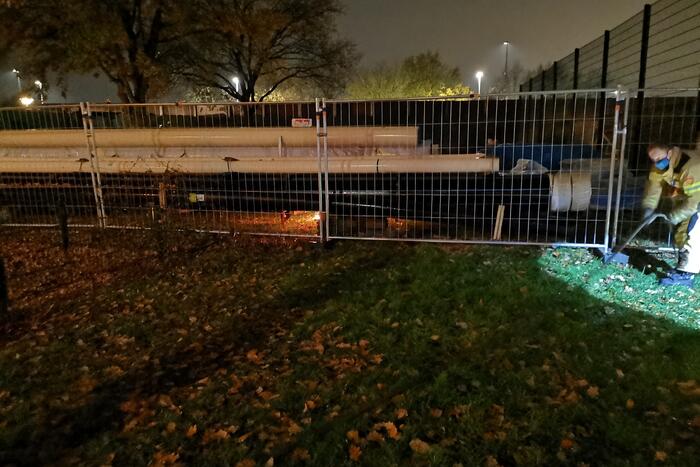 Brand gesticht onder buizen