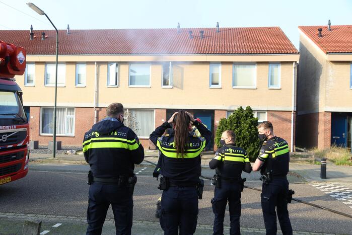 Brand in badkamer van woning