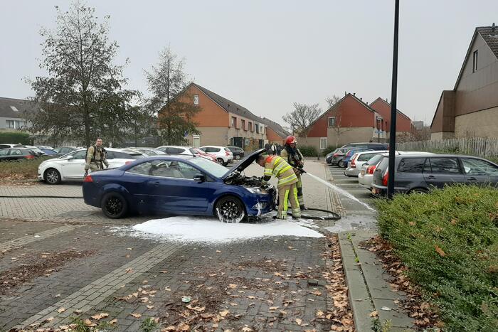 Auto met pech vliegt in brand