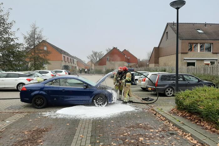 Auto met pech vliegt in brand
