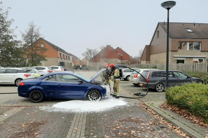Auto met pech vliegt in brand