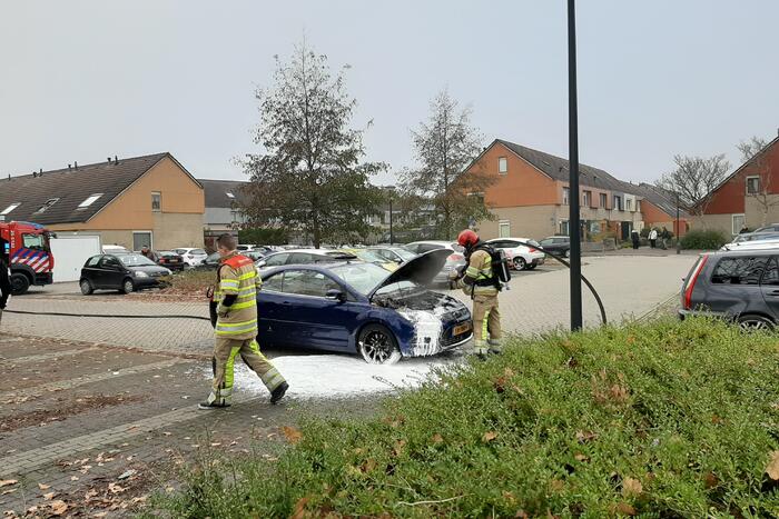Auto met pech vliegt in brand