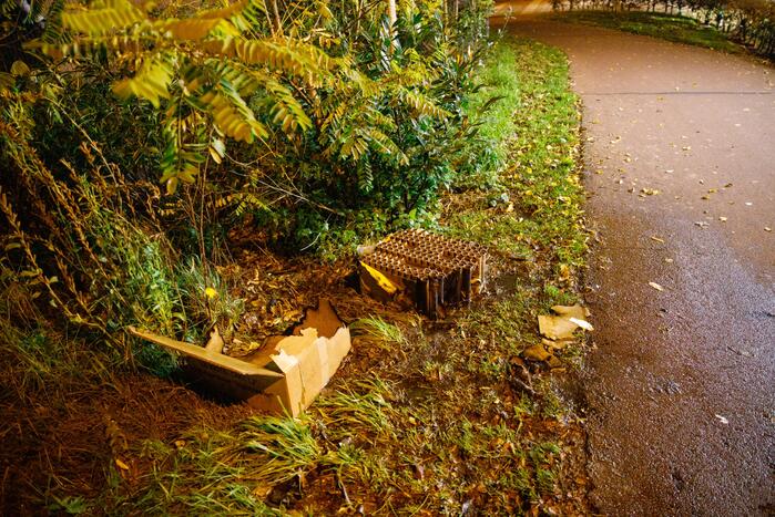 Restanten vuurwerk in brand gestoken