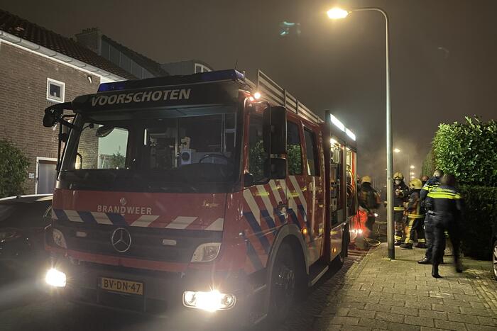 Amerikaanse bestelbus verwoest door brand