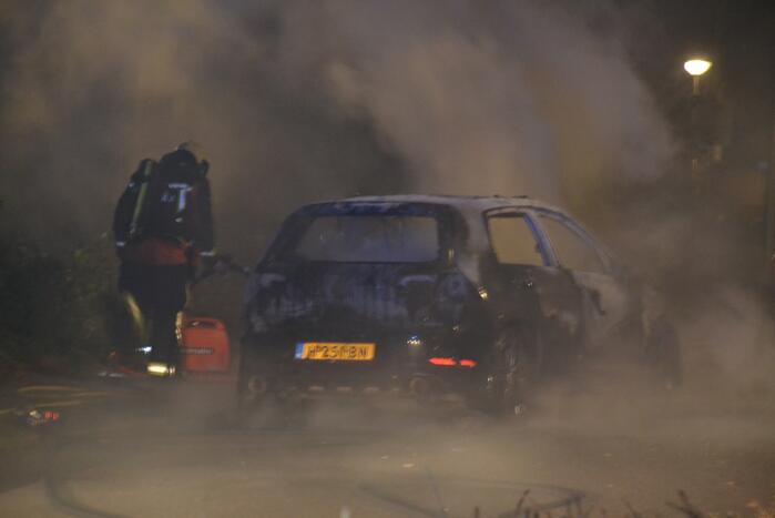 Geparkeerde auto brandt volledig uit