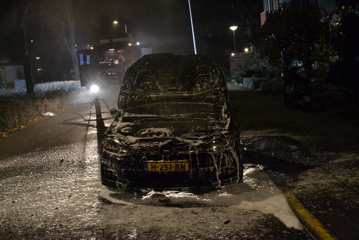 Geparkeerde auto brandt volledig uit