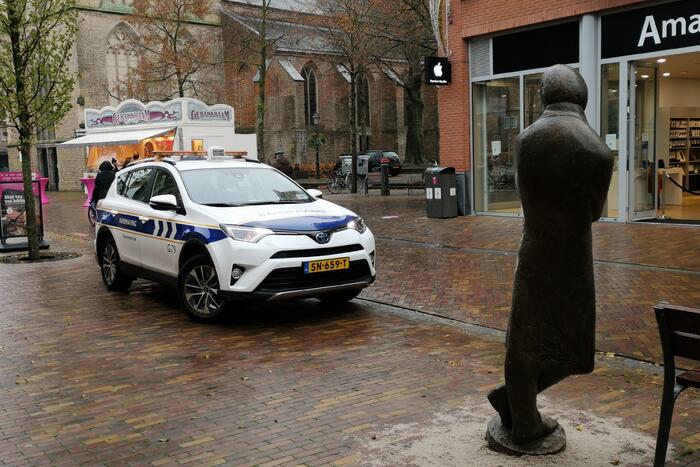 Bronzen beeld Herr Heinrich van sokkel gereden