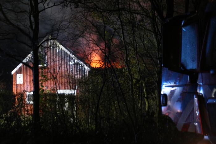 Grote uitslaande brand in schuur