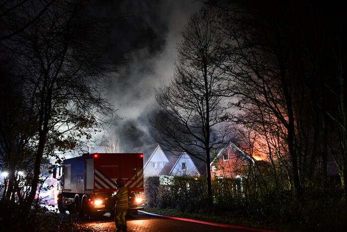 Grote uitslaande brand in schuur