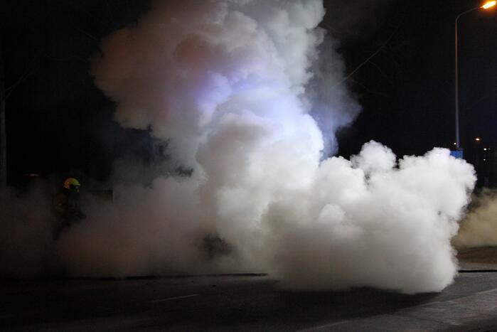 Auto verwoest door brand