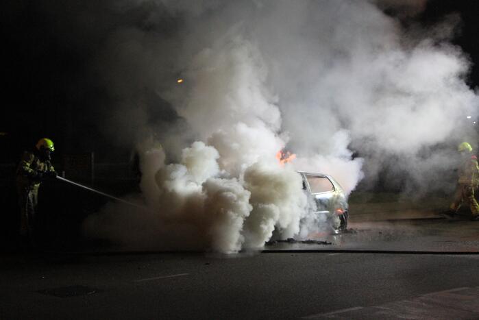 Auto verwoest door brand