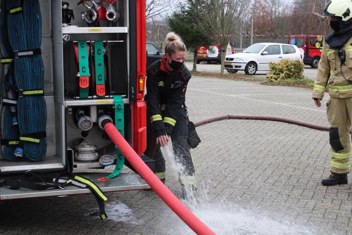 Brand in bouwcontainer snel geblust