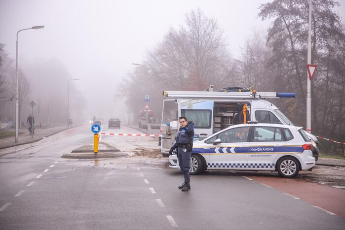 Flink waterballet na gesprongen leiding