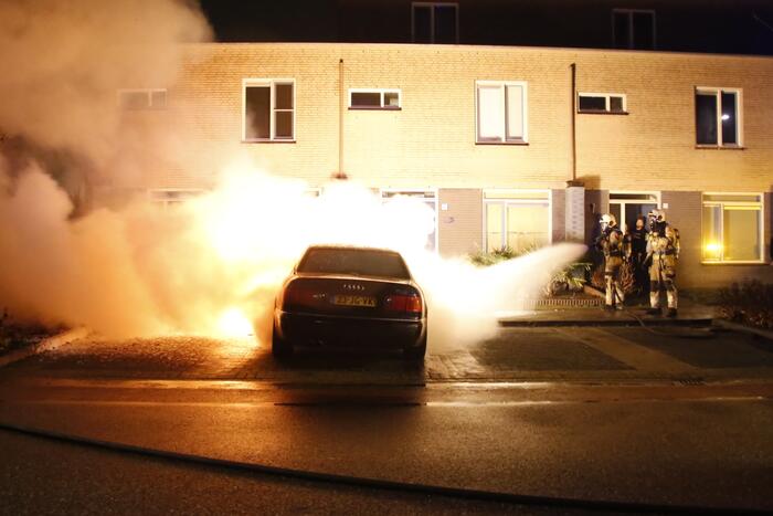 Geparkeerde auto brandt volledig uit