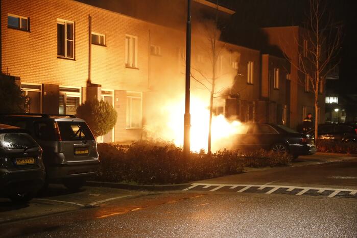 Geparkeerde auto brandt volledig uit