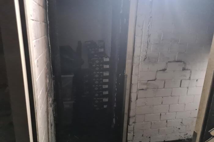 Brand in kelderbox van flat
