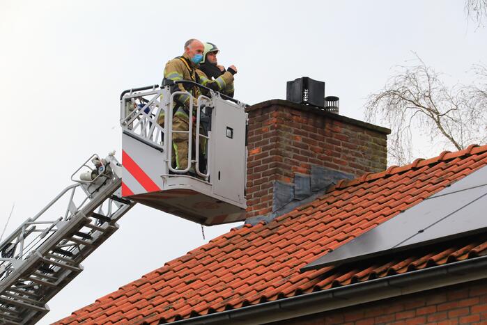 Veel bekijks bij schoorsteenbrand