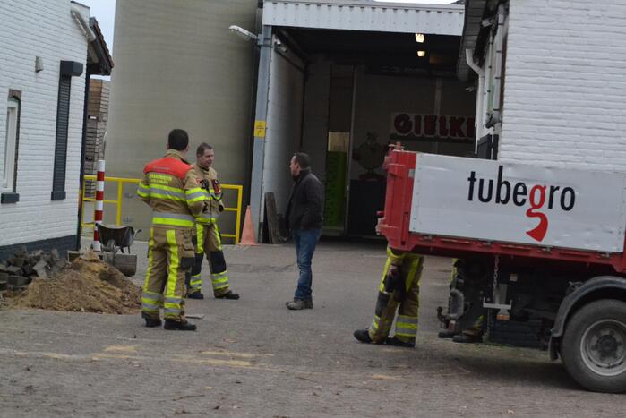 Gasleiding geraakt bij graafwerkzaamheden