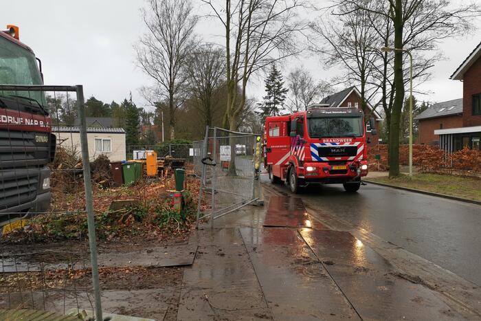 Gasleiding geraakt bij rooien bomen