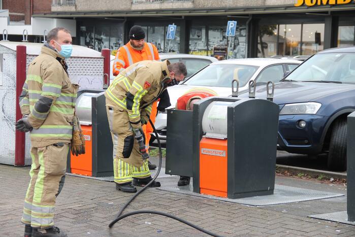 Brand in ondergrondse container