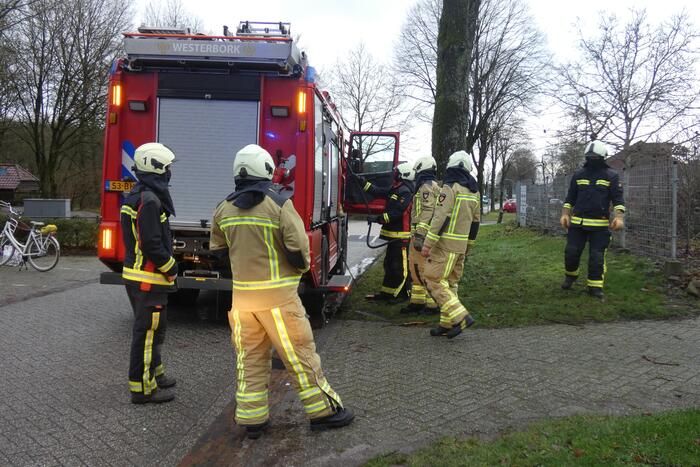 Container naast woning vliegt in brand