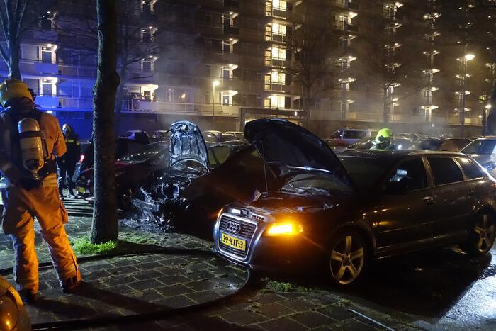 Auto volledig uitgebrand op parkeerplaats