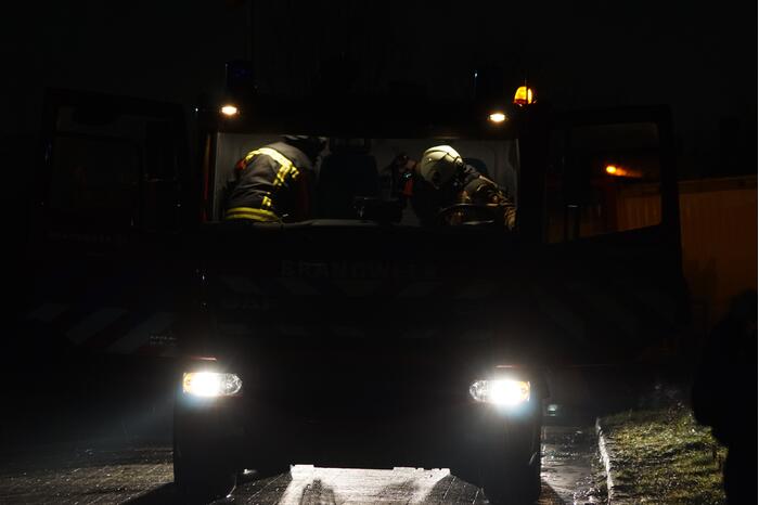 Berg afval in brand gevlogen