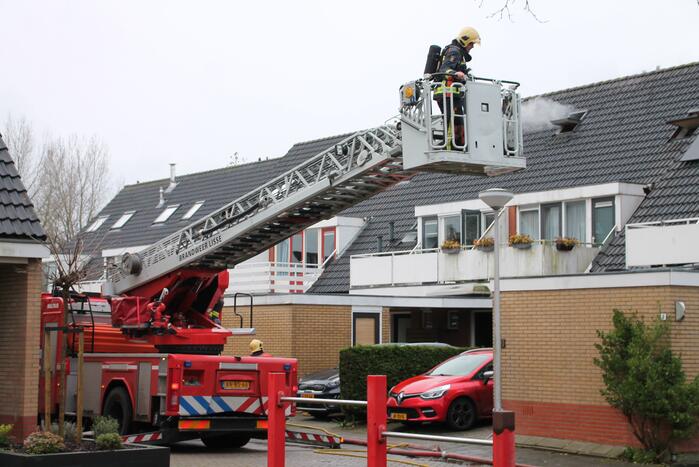 Flinke brand op zolder van woning