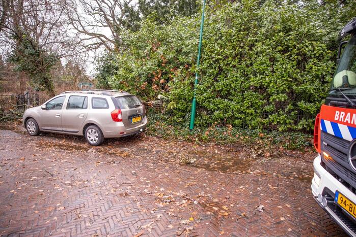 Enorme tak valt op dak van auto