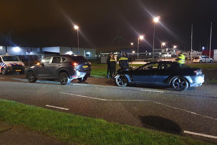 #Waddinxveen Veel schade bij kop-staart aanrijding Containerweg Waddinxveen.