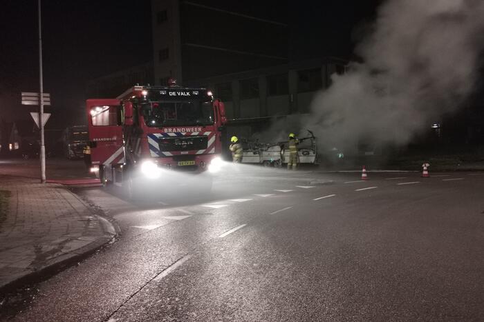 Caravan totaal verwoest door brand
