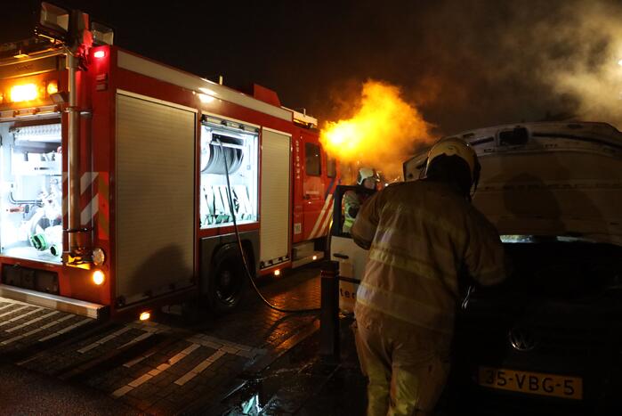 Brand in bestelbus snel onder controle