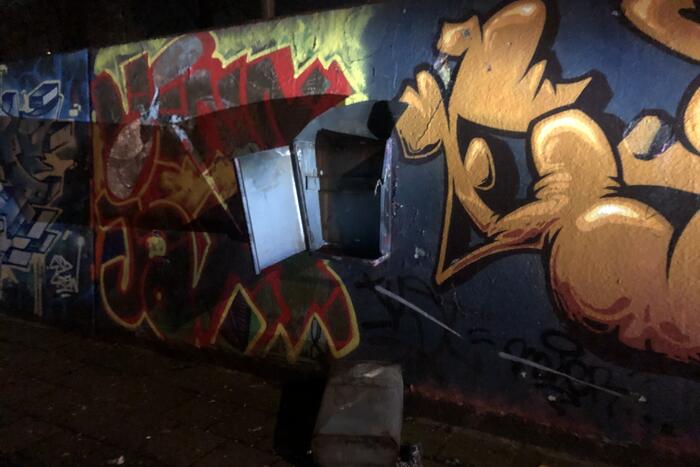 Prullenbak opgeblazen