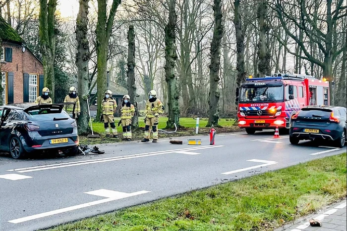 Auto botst frontaal op boom