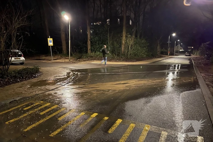 Stoep zakt weg door fors waterlek